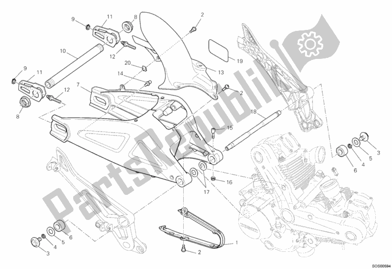 Tutte le parti per il Forcellone del Ducati Monster 795 EU Thailand 2012